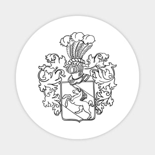 Shedenhelm Family Crest, Line Drawing with Black Ink Magnet